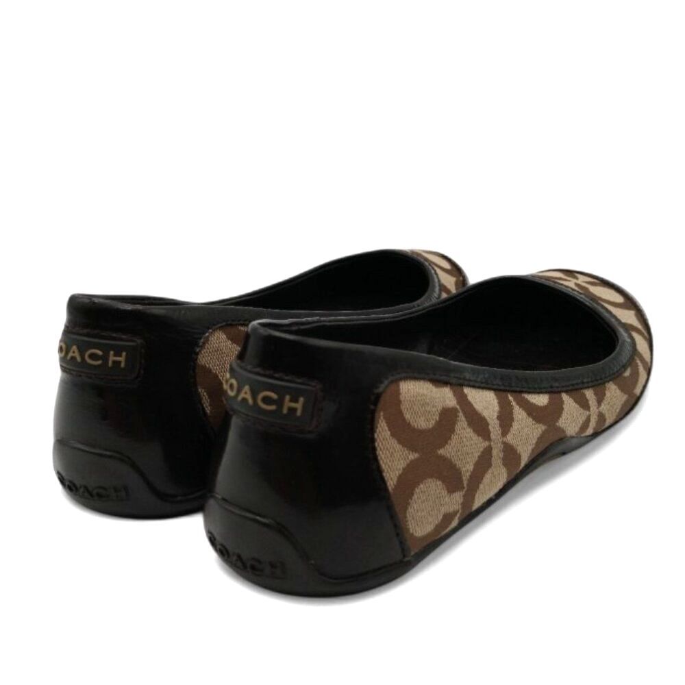 Coach Size 8 Light Brown Khaki Signature Canvas Ballet Flats F007/F09 - Picture 10 of 13